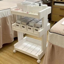 3 Tier Salon Beauty Cart with Wheels White Salon Spa Rolling Trolley Stand UK