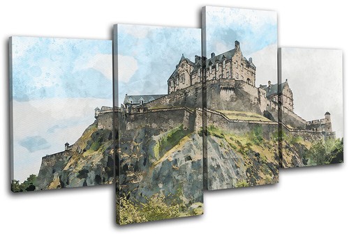 Edinburgh castle watercolour - castle,