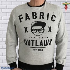 Fabric Of Life sweatshirt size S grey with black graphic print VGC