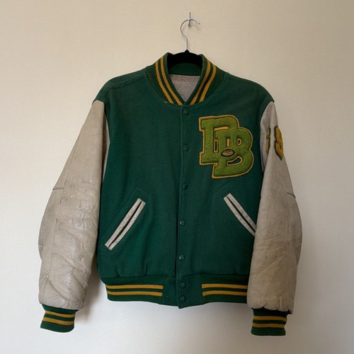 Vintage men green white - men's, l