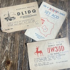 Three Vintage 1960s QSL Cards USSR GERMANY POLAND 