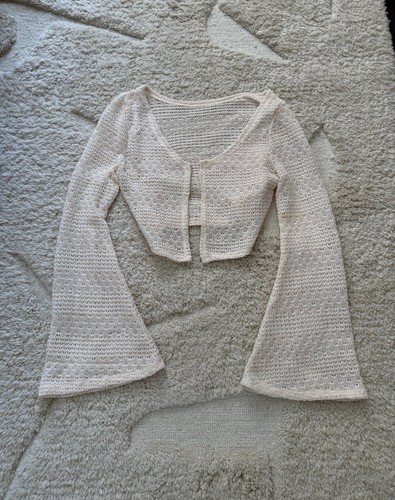 Vintage open knit crochet crop - open,