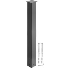 VEVOR Mailbox Post Stand Mail Box Post 43" Black Powder-Coated Steel for Outdoor
