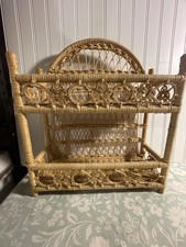 Vintage Wicker 2 Tier Hanging