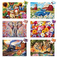 Seniors Jigsaw Puzzles Set 6 x 36 Large Pieces for Seniors Dementia & Alzheimers