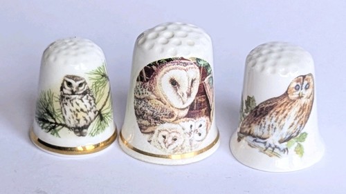 Vintage owl thimbles - vintage,