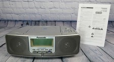 Panasonic RC-CD500 CD Clock Radio – Silver – FM/AM Stereo – Tested & Working