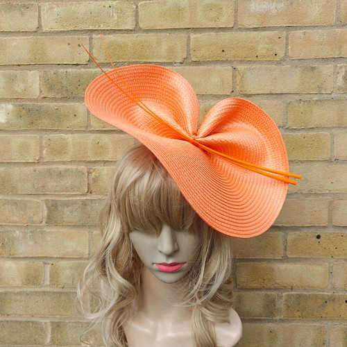Orange fascinator ostrich - orange,