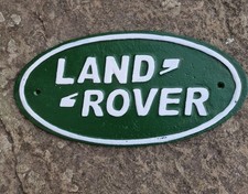 Land Rover Cast Iron Wall Hanging Sign  Plaque for Garage/Man Cave 35cm x 13cm