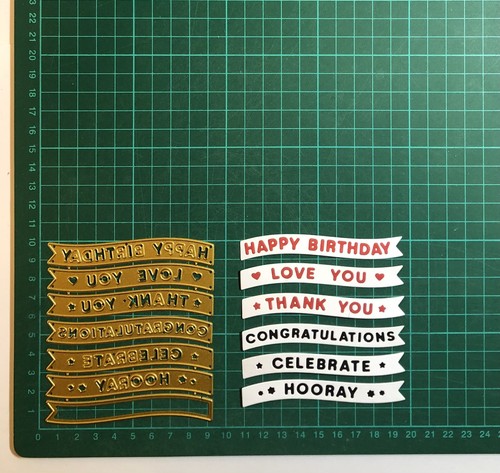 7pcs sentiments banners die - sentiments,