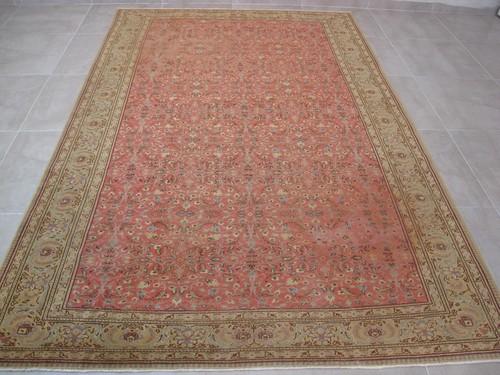 Muted pink turkish rug 1950s - rug,