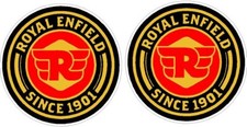 ROYAL ENFIELD BRITISH MOTORCYCLE RETRO  DECALS  x2  STANDARD - CLEAR - REVERSE