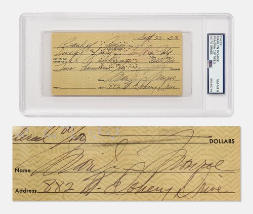 Marilyn monroe holograph check - marilyn,