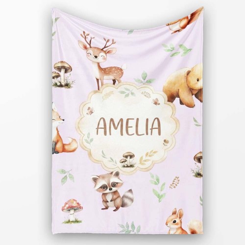 Soft fleece blanket woodland - blanket,