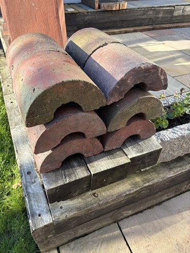 Antique red brick half - x,