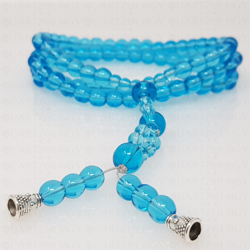 Blue tourmaline 108 prayer - blue,