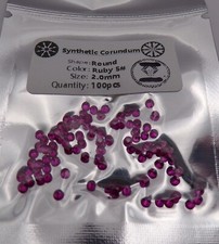 CORUNDUM SYNTHETIC  RUBY #5  Loose Stones Gems    - 2.0 MM