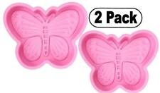 (2 Pack) Butterfly Design Silicone Mould For Chocolate, Jelly,& Baking , Pink