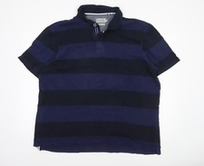Tu Men's Blue Striped Cotton