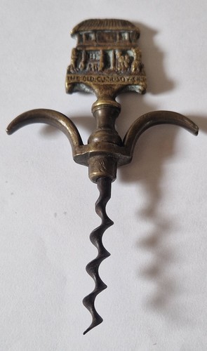 Vintage brass corkscrew - vintage, corkscrew.