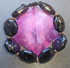 Lola Rose huge blue black goldstone sandstone Gemstone  bead slider bracelet