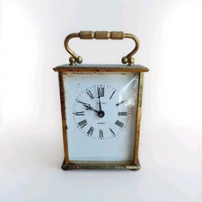 Estyma Brass Carriage Clock Quartz Battery Operated Non Working Restoration 