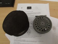 V good hardy alnwick JLH ultralite 7 trout fly fishing reel + fleece pouch