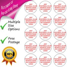 ANY FOOTBALL TEAM / SPORTS CLUB / COMPANY LOGO PRINTED CUPCAKE TOPPERS