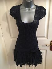 Gorgeous Jane Norman vintage Y2K Navy Lacey  Rara Dress Size 12(8-10)