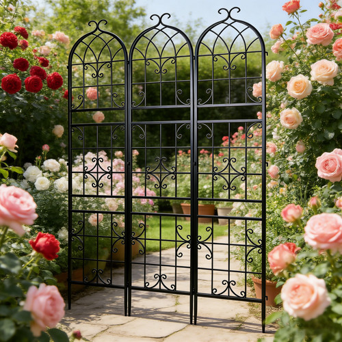 Metal garden trellis 220cm - metal,