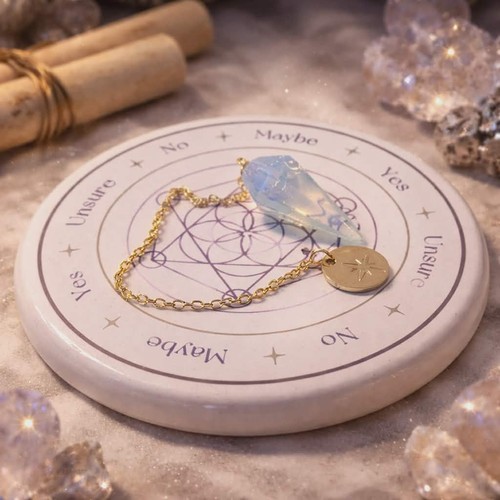 Opalite pendulum with ceramic - pendulum,