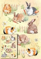 Rabbit & Guinea Pig Animal Gift Wrapping Paper by Starprint - with matching card