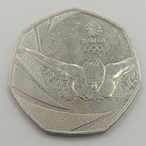 2016 team swimming 50p coin - 2016,