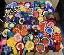 Job Lot X 70 Vintage Ribbon Rosettes Dog, Equestrian Great For Repurposing lot 4