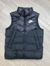 MENS BLACK NIKE WINDRUNNER DOWN FILL GILET, SIZE M