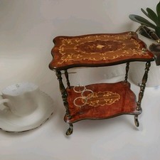 Genuine Italian Ornate Tea Trolley With Intricate Inlay.