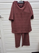 Ladies Top and Loose Fit Trousers By ZARA Size M Dark Red & Pale Brown.