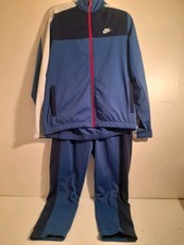 Nike Mens Tracksuit Hades Blue Sportswear Set Size Large VGC Red White Blue