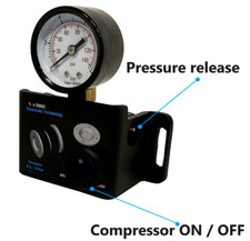 Gauge box meter with schrader valve for air suspension ride