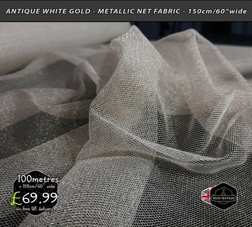 Metallic white gold lurex - white,