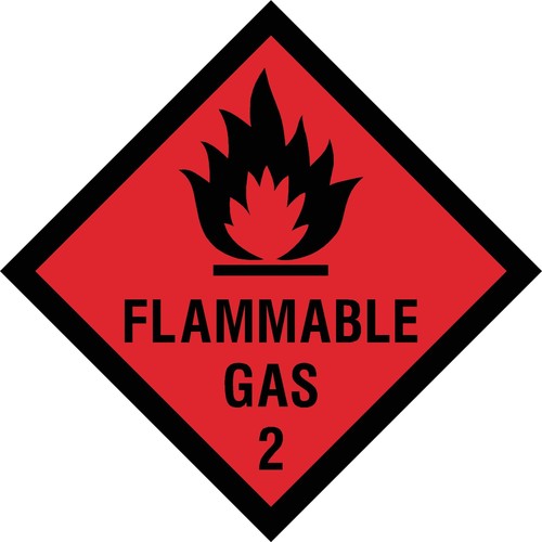 Flammable gas sign or - gas,