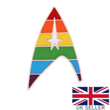 Star Trek Insignia Pin Badge Ally Brooch Pride Gay Lapel LGBTQ+ Queer Rainbow