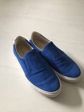Next Royal Blue Slip On Trainers Flats Ladies Sz 4 