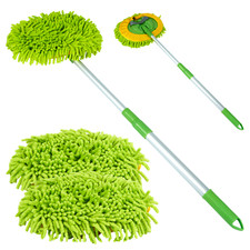 TELESCOPIC CAR CLEANING BRUSH MICROFIBER MOP WASH KIT SCRATCH