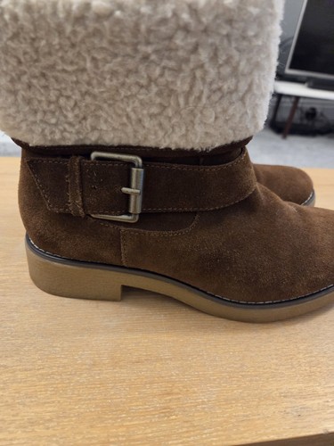 Ladies mid calf suede fur - calf,