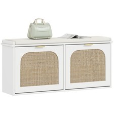 HOMCOM Boho Shoe Bench, Padded