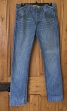 ZICO rigid Skinny Jeans W32 Denim Mens distressed Wash light blue 34” inside leg