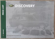 Land Rover Discovery Price List & Options Brochure 1998  Td5  V8i  S  GS  XS  ES