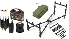 Rod Pod Carp Fishing 3 Rod Nomad NGT AND Wireless Bite Alarm Set and Receiver