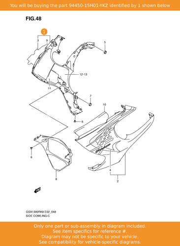 Suzuki cowling side rh - side,